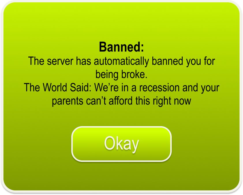 Broke Ban Message